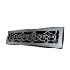 "Flower" Iron Wall Register with Louver - 2-1/4" x 14" (3-7/8" x 15-1/4" Overall)